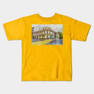 An old building and a zebra crossing Kids T-Shirt